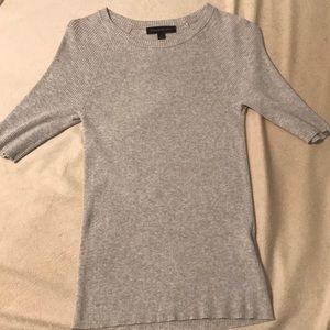 Banana Republic Gray Ribbed Short Sleeve T…